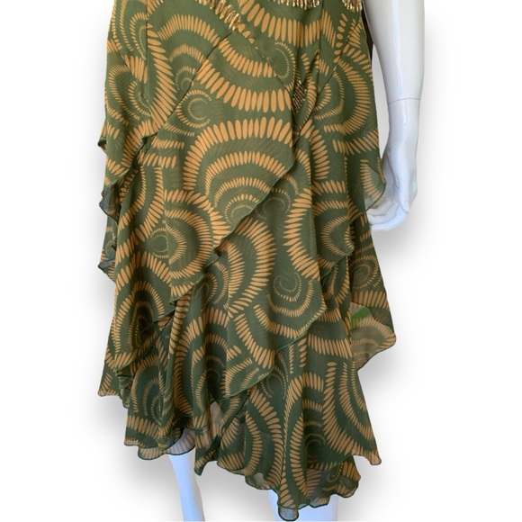 SIGNATURE by ROBBIE BEE RUFFLE GATSBY DRESS ASYMMETRICAL NECKLINE. WOMEN’S SZ 10 - Picture 7 of 10